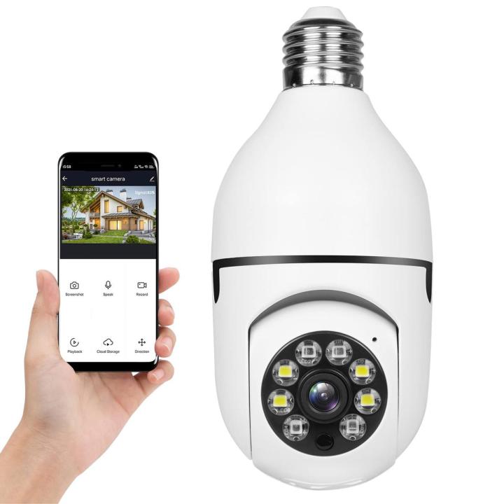 V380 Pro Bulb Camera 360° Smart Bulb WiFi Security Camera – 1080P Full HD Color Night Vision & Motion Tracking